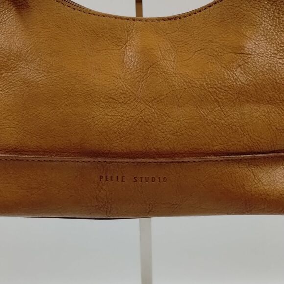 Wilsons Pelle Studio Italian Leather Handbag Satchel Caramel Camel color - Picture 2 of 14